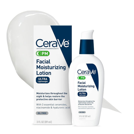 CeraVe PM Facial Moisturizing Lotion lightweight night cream 3 oz