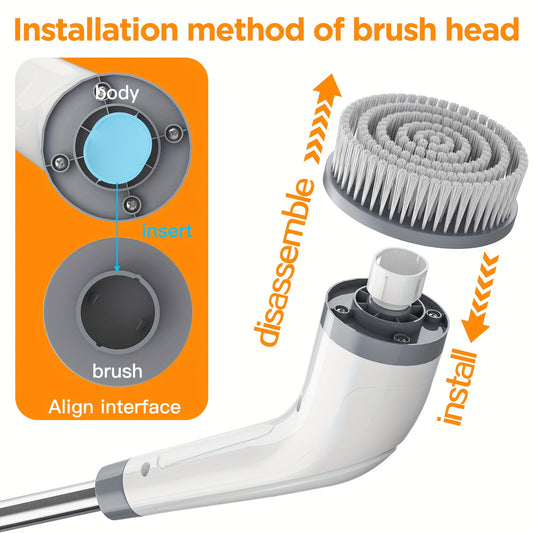 Electric Spin Scrubber with 7 Brush Heads – Cordless, Dual-Speed, Rechargeable Cleaning Brush for Bathroom, Floor, Tile & Tub